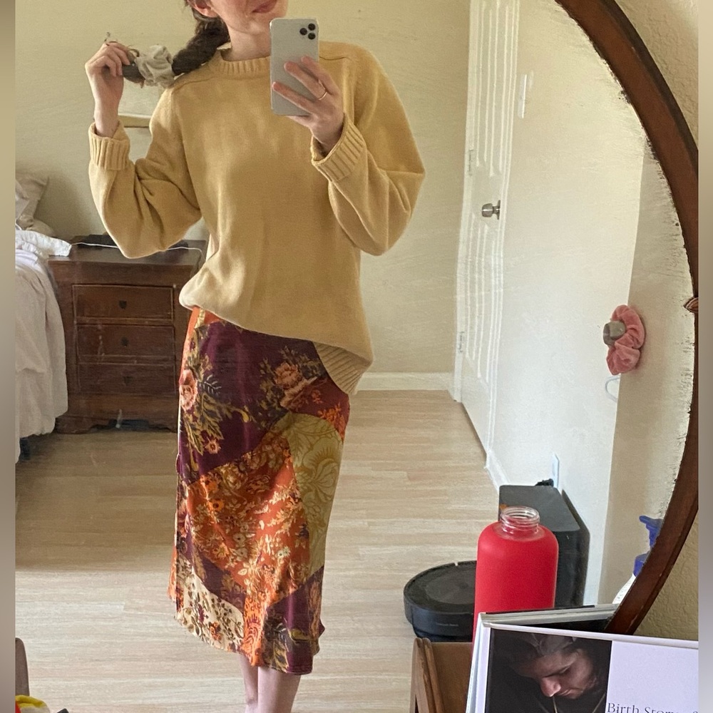 UO Satin Midi Skirt